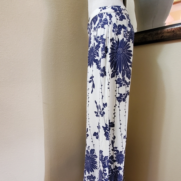 Free People Sundae Blue Floral Print Wide Leg Pants - Picture 6 of 16